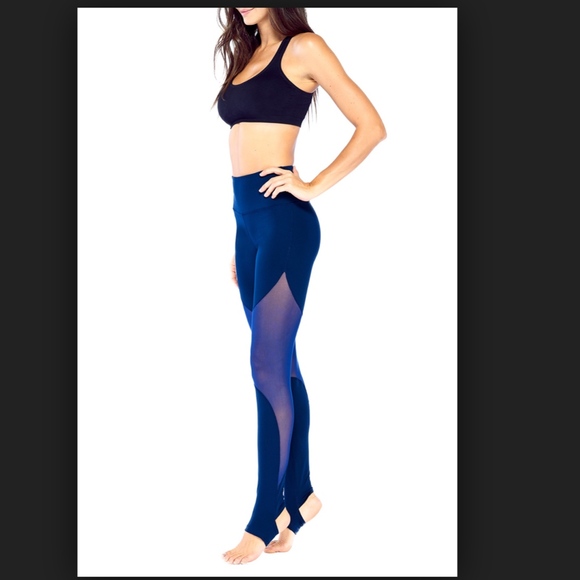 Electric Yoga- Blue Empowering Sheer Mesh Leggings - Picture 3 of 3